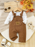 Conjunto body y overol en panna